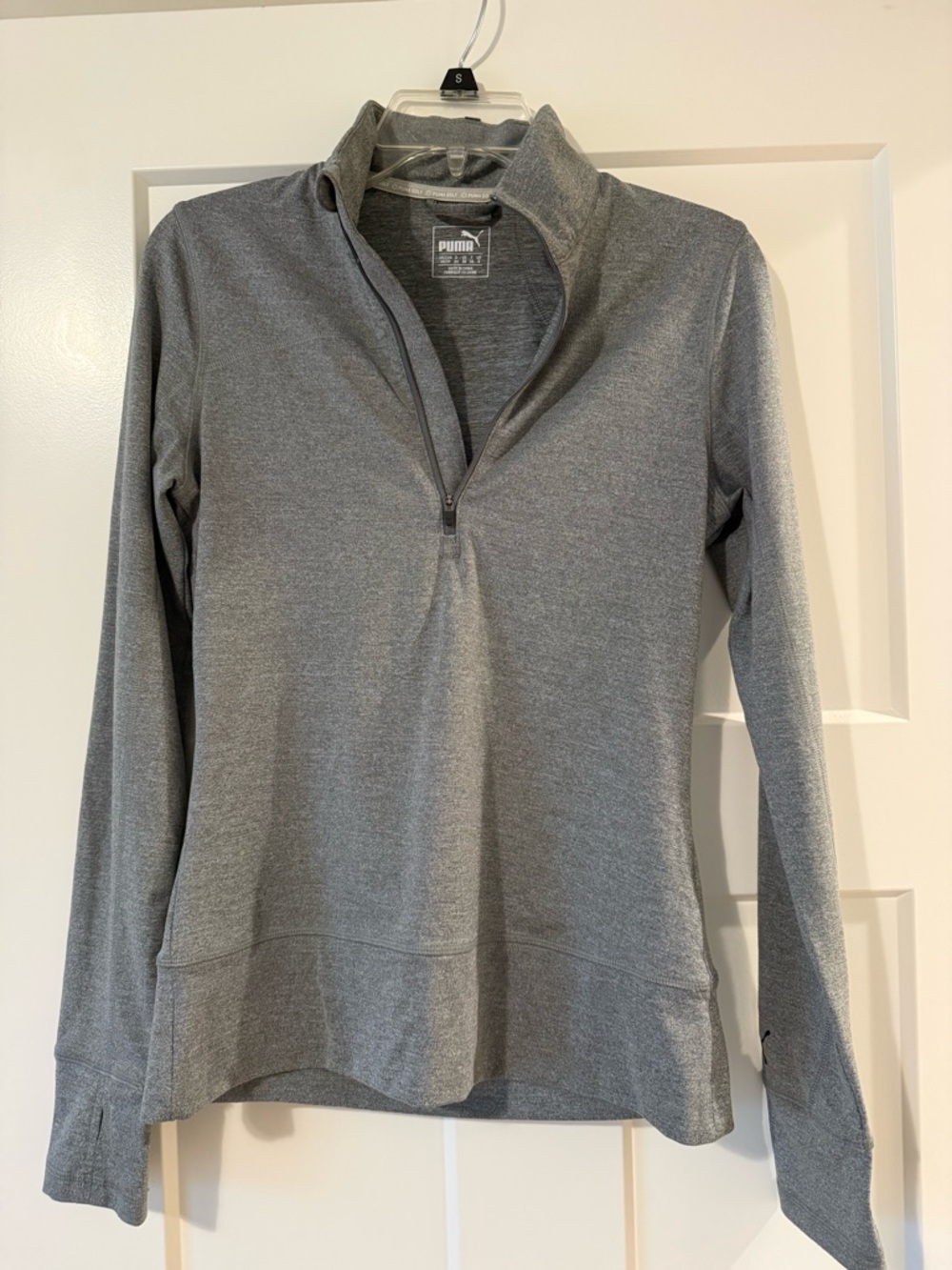 Puma Women's Heather Gray Half-Zip Pullover